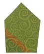 Durable Flat Weave Jacquard 100% Cotton Green and Yellow Twirl Napkins 22x22 Inches Set of Six
