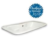 American Bath Factory B5-5724-BX-LH Jericho Champagne Drop-In Bathtub, Bisque, Left Blower