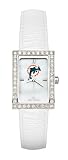 Miami Dolphins Ladies Allure Watch White Leather Strap