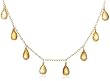 14k Yellow Gold, November Birthstone, Citrine Briolette Station Necklace, 16"