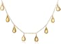 14k Yellow Gold, November Birthstone, Citrine Briolette Station Necklace, 16"