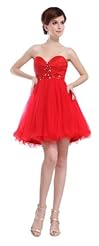 Beaded Empire   Waistline Polyester Short Prom Dress 