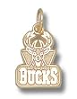 Milwaukee Bucks New Logo 3/8" Charm/Pendant -14K/10K, Stainless Steel or Gold Plated