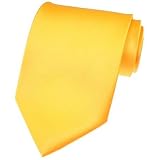 New Mens Solid Color Bright Gold Necktie Neck Tie