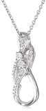 Sterling Silver Diamond Accent Twist Pendant Necklace (.02 cttw, I-J Color, I2-I3 Clarity), 18"
