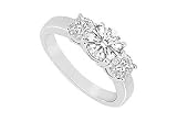 317ExvxWqJL. SL160  Three Stone Diamond Ring : 14K White Gold   1.00 CT Diamonds
