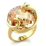 Jewelry - Snake Champagne Gold Tone CZ Ring