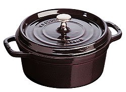 Staub Cast Iron Round Cocotte 5.5 Qt Individual Pieces Cookware - Purple