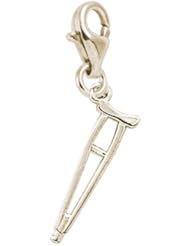 Rembrandt Charms Crutch Charm with Lobster Clasp, 10K Yellow Gold