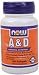 Vitamin A & D 100 Softgel 10 000/400 IU ( Fish Liver Oil ) By NOW Foods