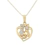 10kt Diamond 'Cats in a Heart' Pendant on an 18 inch Rope Chain