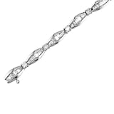 14K White Gold 4 ct. Round and Baguette Cut Diamond Bracelet