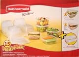 Rubbermaid TakeAlongs 15 Multi-Pack: 5 Deep Square, 9 Square + Organization Rack
