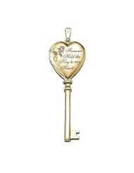 Solid 14K Yellow Gold "Key to My Heart" KEY Locket 3/4 inch x 2 inch in Solid 14K Yellow Gold