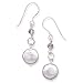 12mm Coin Pearl and Crystal French Wire Earrings