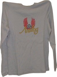 Analog Waffle Thermal Womens Crew Top, Large - Light Gray