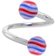 Patriotic American Hypnotic Spiral Twister Belly Ring