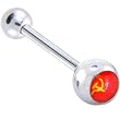 Russian Flag Logo Barbell Tongue Ring
