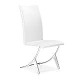 Set of Two Delfin White Leatherette Chairs