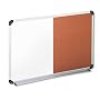 Cork/Dry Erase Board, Melamine, 24x18, Black/Gray Aluminum/Plastic Frame