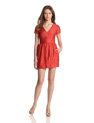 V-neck Crinkled Nylon Short Sleeves  Dress