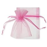 25 Pink jewelry wedding organza gift bags 7 x9 cm distribute