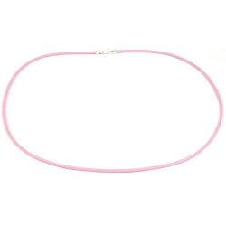 Rubber Cord Necklace Pink 20"