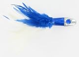 6oz Trolling Feather- White/ Blue - T&M Jigs TF6WB, Fishing Lures & Lure Kits