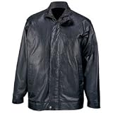 Napoline Hand-Sewn Pebble Grain Genuine Leather Jacket Straight Waist Inside Pocket GFJPB Large