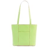 Baekgaard Leather Tote - Apple Green/Coral