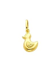 14K Yellow Gold Duck Charm Pendant