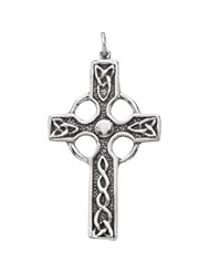 Sterling Silver Antiqued Celtic Cross Pendant Made in the Holy Land