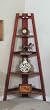 "Pyramid" Style Cherry Finish 4-Tier CORNER SHELF /STAND