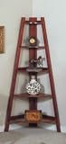 "Pyramid" Style Cherry Finish 4-Tier CORNER SHELF /STAND