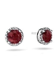 Genuine Ruby 14kt White Gold Earrings