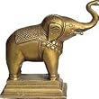 Animal Figurine of Elephant in Metal Indian Collectibles Length: 6.5 inches Width: 6 inches