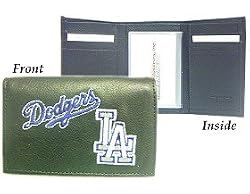 Los Angeles Dodgers Embroidered Leather Tri-Fold Wallet - Baseball Sports Merchandise