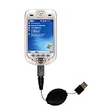 Retractable USB Cable for the Dopod 700 with Power Hot Sync and Charge capabilities - Gomadic Brand w/ TipExchange Technology