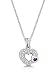18k White Gold or Yellow Gold Amethyst and Diamond Double Heart Pendant (1/4 ct. tw.)