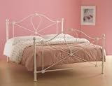 Lyon 4' Small Ivory Double Metal Bed