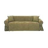 Classic Slipcovers Heavy Microsuede Sofa Slipcover, Sage