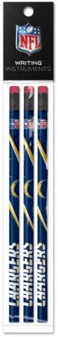 San Diego Chargers 3 Pack Wood Pencil in Clear Bag with Header - NFL (12005-QUX)