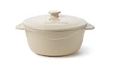 Calphalon Ceramic Vanilla 1 1/2 Quart Covered Round Casserole with Lid