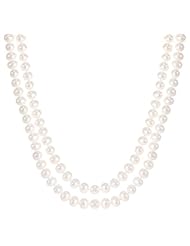 Classical 9 ct Gold 7.0-7.5mm Cream Pearl Women Necklace - 18.9 inch