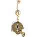 NFL Logo GOLD Double GEM Belly Ring - New Orleans Saints