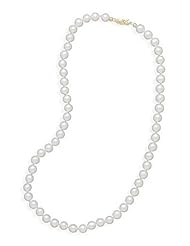 30"" 5.5-6mm Cultured Freshwater Pearl Necklace Individually Knotted with a 14K Yellow Gold Clasp