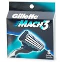 Gillette Mach3 Razor Blade Refill Cartridges For Men, # 7975 - 8  Ea
