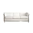 Le Corbusier Petite White Sofa by Wholesale Interiors With Silver Shipping
