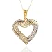 10K White and Yellow Gold 0.60 Carat Diamond Heart Pendant w/Chain 18