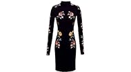 Vintage Sheath Cotton/Jersey Turtleneck Floral Print  Dress